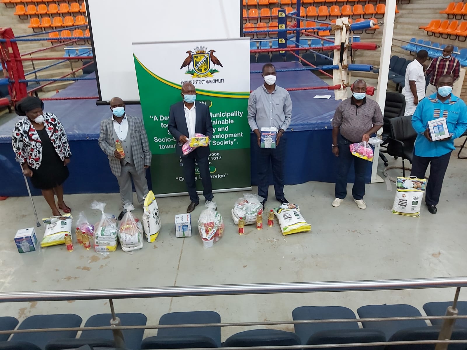 Mp Faith Muthambi (left) and mayors during the launch of Vhembe food bank