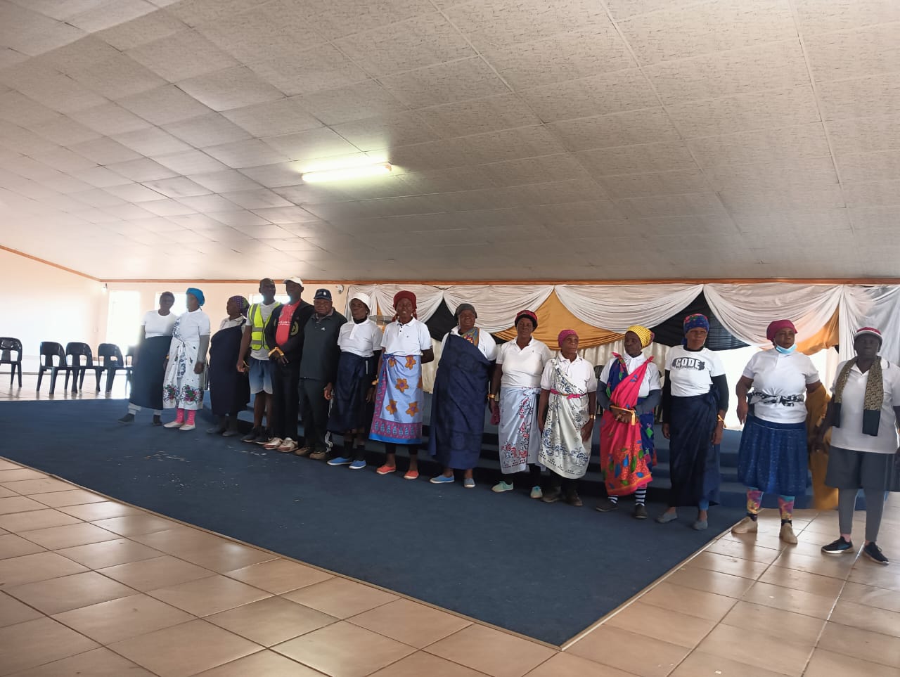 Elderly males and females honored the event